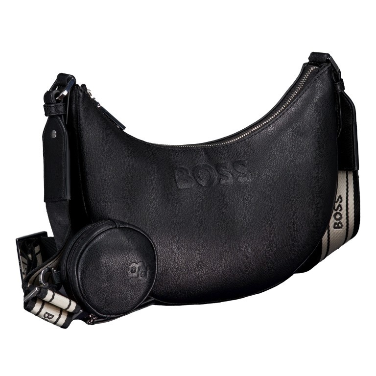 Beuteltasche Addison Halfmoon Black, Farbe: schwarz, Marke: BOSS, EAN: 4063545102031, Abmessungen in cm: 27.5x20x8.5, Bild 2 von 6