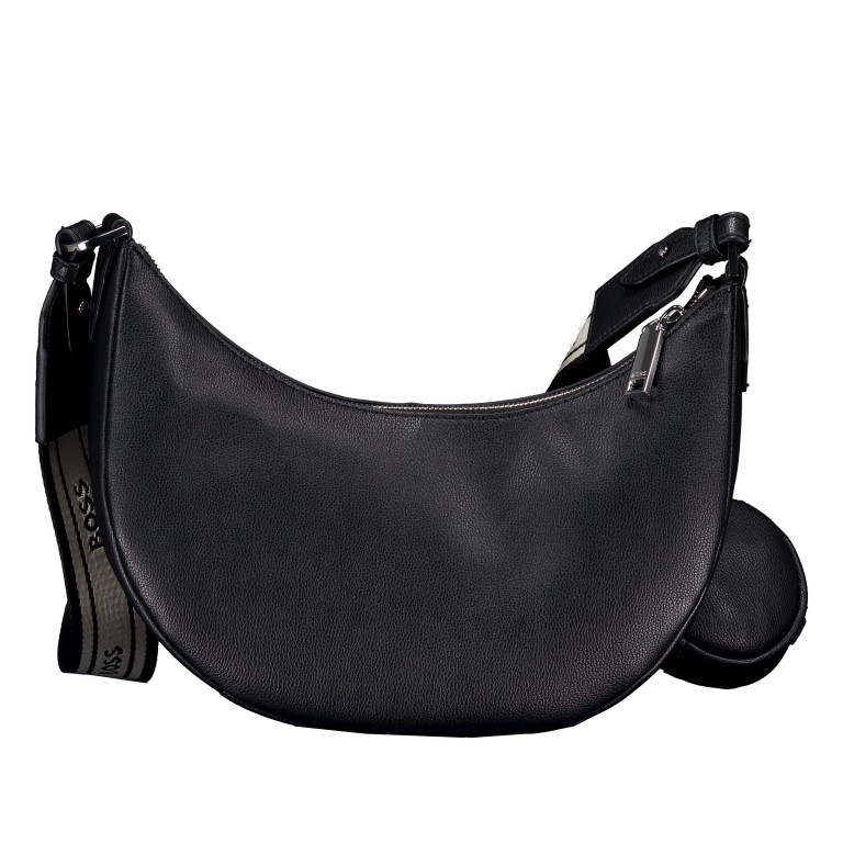 Beuteltasche Addison Halfmoon Black, Farbe: schwarz, Marke: BOSS, EAN: 4063545102031, Abmessungen in cm: 27.5x20x8.5, Bild 3 von 6