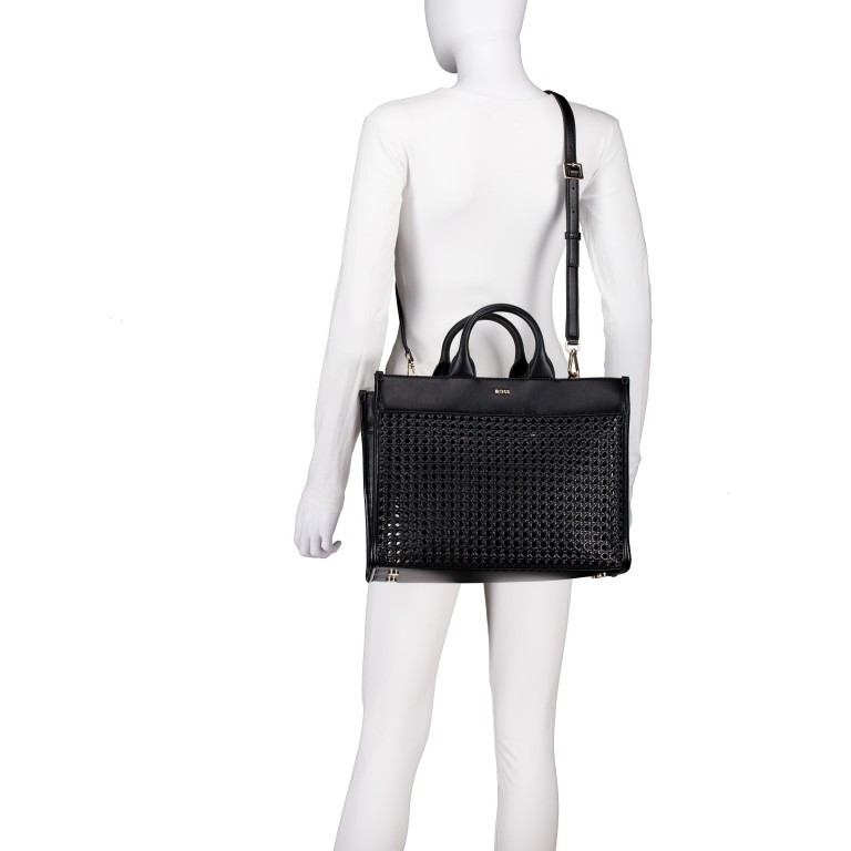 Handtasche Sandy Tote Bag Black, Farbe: schwarz, Marke: Boss, EAN: 4063545102185, Abmessungen in cm: 36x28.5x15, Bild 5 von 6