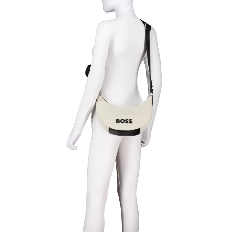Beuteltasche Addison Halfmoon Natural, Farbe: beige, Marke: BOSS, EAN: 4063545102116, Abmessungen in cm: 28x19.5x8.5, Bild 5 von 6