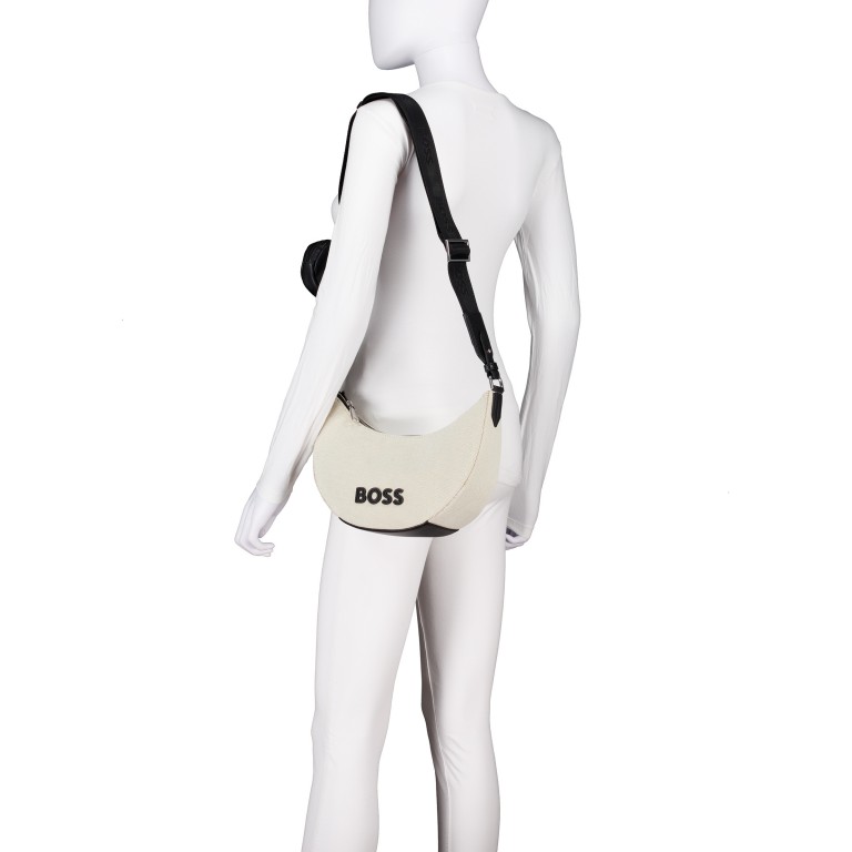 Beuteltasche Addison Halfmoon Natural, Farbe: beige, Marke: BOSS, EAN: 4063545102116, Abmessungen in cm: 28x19.5x8.5, Bild 4 von 6