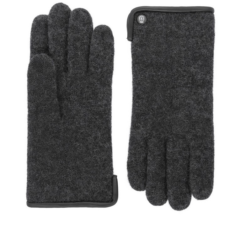 Handschuhe Herren Strick Leder-Paspel Größe 8,5 Anthracite, Farbe: anthrazit, Marke: Roeckl, EAN: 4003661215321, Bild 1 von 1