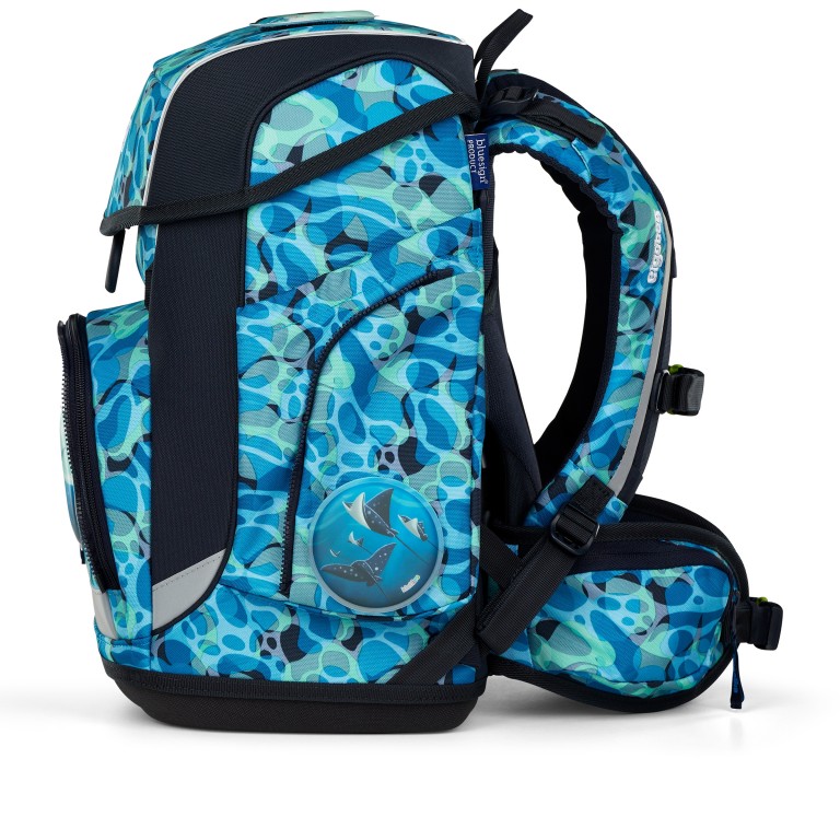 Schulranzen Cubo Eco Hero Set 5-teilig Modell 2025 AbtauchBär, Farbe: blau/petrol, Marke: Ergobag, EAN: 4057081192199, Abmessungen in cm: 28x38x25, Bild 3 von 8