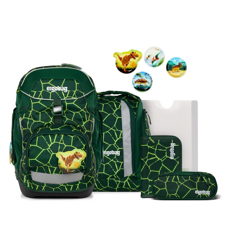 Schulranzen Pack Set 6-teilig Modell 2025 BärRex, Farbe: grün/oliv, Marke: Ergobag, EAN: 4057081200474, Abmessungen in cm: 28x40x25, Bild 1 von 8