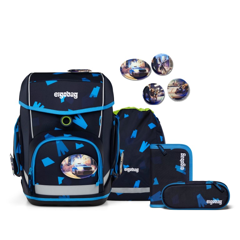Schulranzen Cubo Set 5-teilig Modell 2025 VerfolgBärjagd, Farbe: blau/petrol, Marke: Ergobag, EAN: 4057081192366, Abmessungen in cm: 28x38x25, Bild 1 von 8