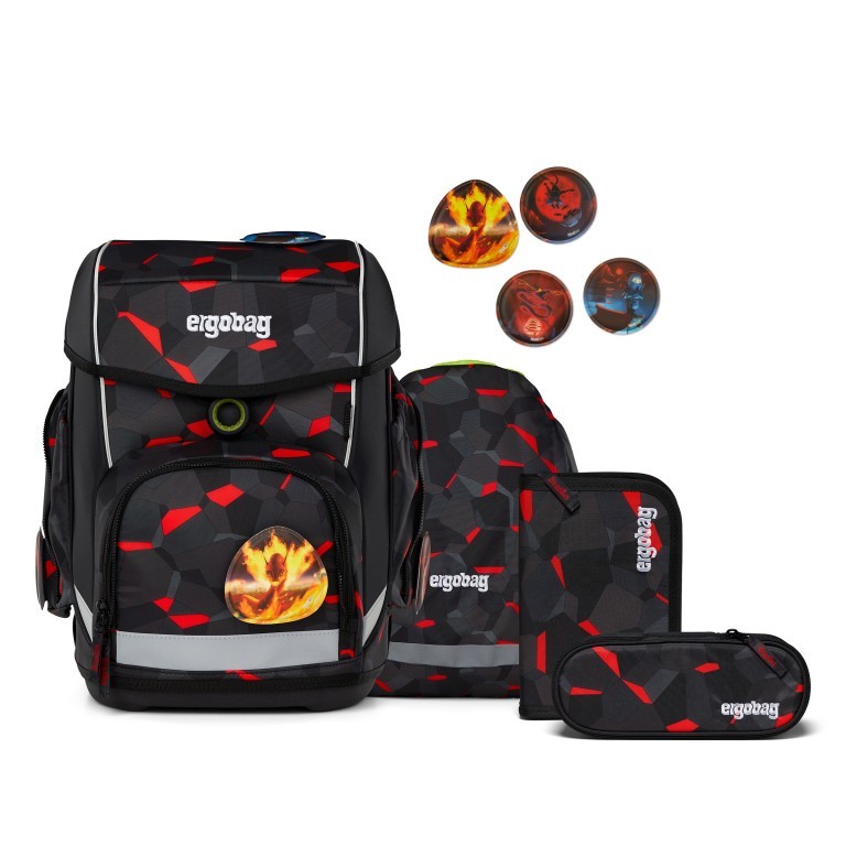 Schulranzen Cubo Set 5-teilig Modell 2025 TaekBärdo, Farbe: schwarz, Marke: Ergobag, EAN: 4057081192236, Abmessungen in cm: 28x38x25, Bild 1 von 8