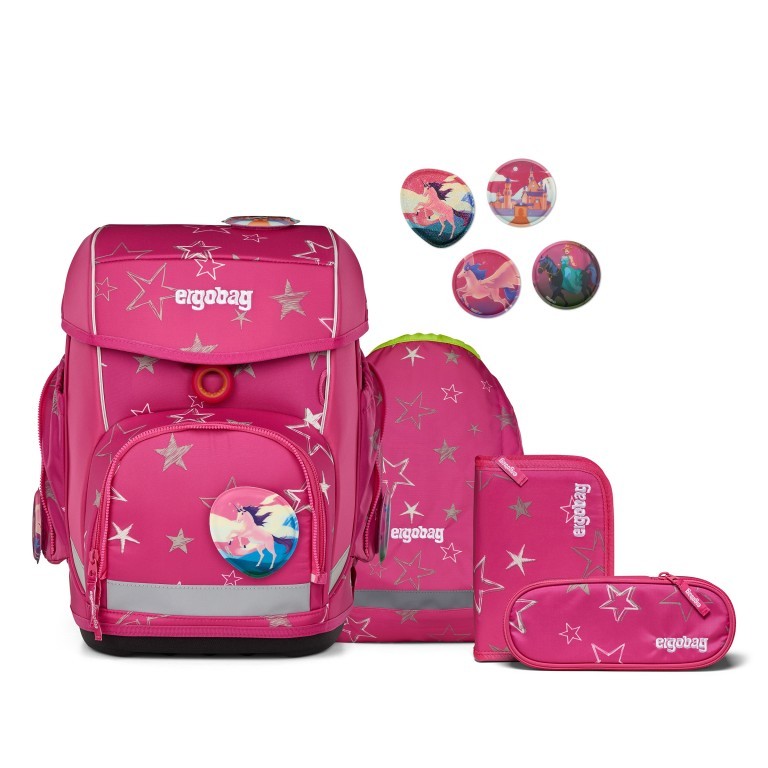 Schulranzen Cubo Set 5-teilig Modell 2025 SternzauBär, Farbe: rosa/pink, Marke: Ergobag, EAN: 4057081192298, Abmessungen in cm: 28x38x25, Bild 1 von 8