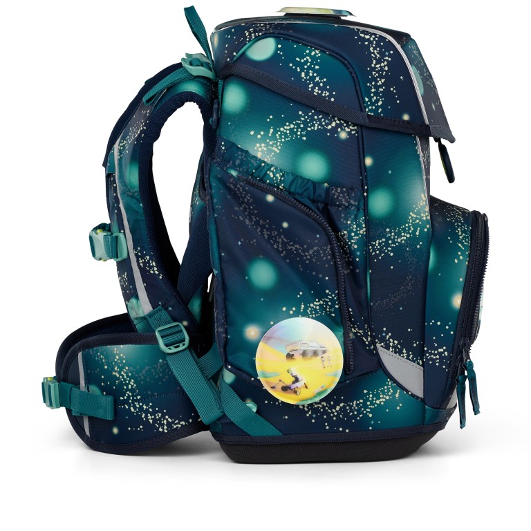 Schulranzen Cubo Galaxy Glow Set 5-teilig Modell 2025 RaumfahrBär, Farbe: blau/petrol, Marke: Ergobag, EAN: 4057081192335, Abmessungen in cm: 28x38x25, Bild 6 von 9