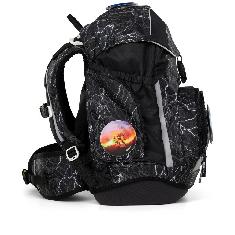 Schulranzen Pack Reflex Glow Set 6-teilig Modell 2025 Super ReflektBär, Farbe: schwarz, Marke: Ergobag, EAN: 4057081200481, Abmessungen in cm: 28x40x25, Bild 6 von 9