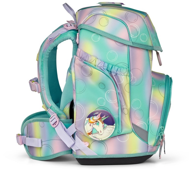 Schulranzen Cubo Reflex Glow Set 5-teilig Modell 2025 ZauBärwelt, Farbe: grün/oliv, Marke: Ergobag, EAN: 4057081192328, Abmessungen in cm: 28x38x25, Bild 6 von 9