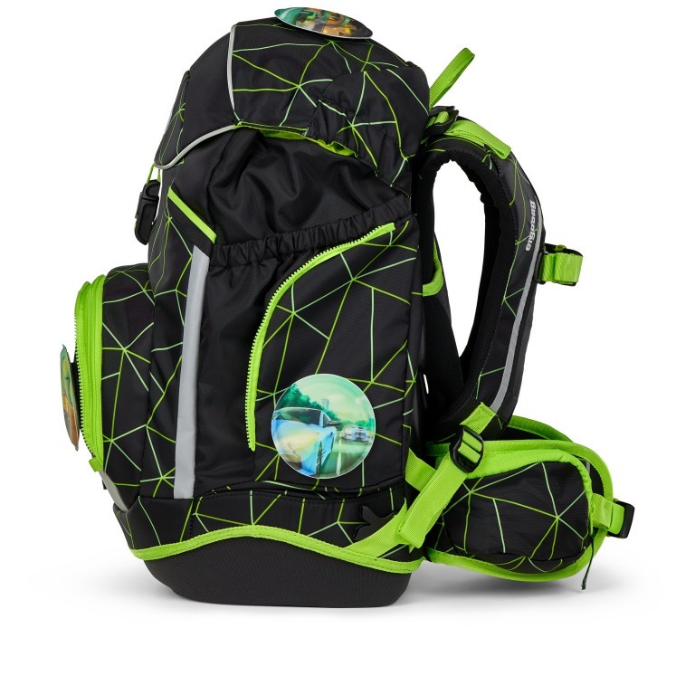 Schulranzen Pack Lumi Edition Set 6-teilig Modell 2025 CyBär Race, Farbe: schwarz, Marke: Ergobag, EAN: 4057081200696, Abmessungen in cm: 28x40x25, Bild 3 von 8