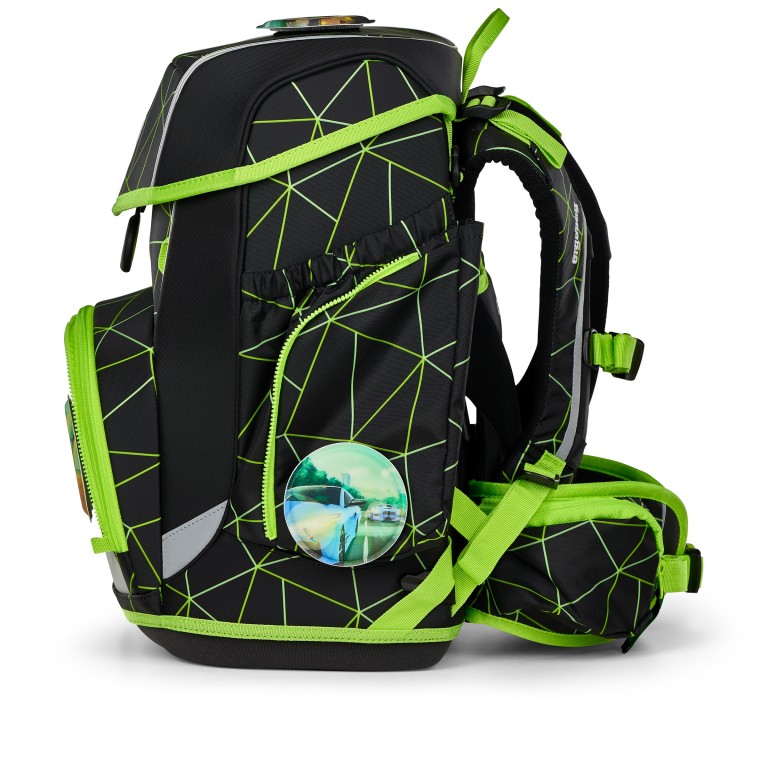 Schulranzen Cubo Lumi Edition Set 5-teilig Modell 2025 CyBär Race, Farbe: schwarz, Marke: Ergobag, EAN: 4057081192380, Abmessungen in cm: 28x38x25, Bild 3 von 8