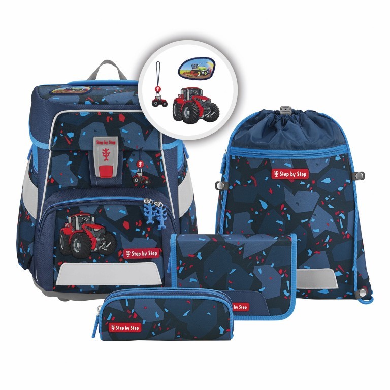 Schulranzen Space Set 5-teilig Tractor Freddy, Farbe: blau/petrol, Marke: Step by Step, EAN: 4047443524898, Abmessungen in cm: 28x37x20, Bild 1 von 14