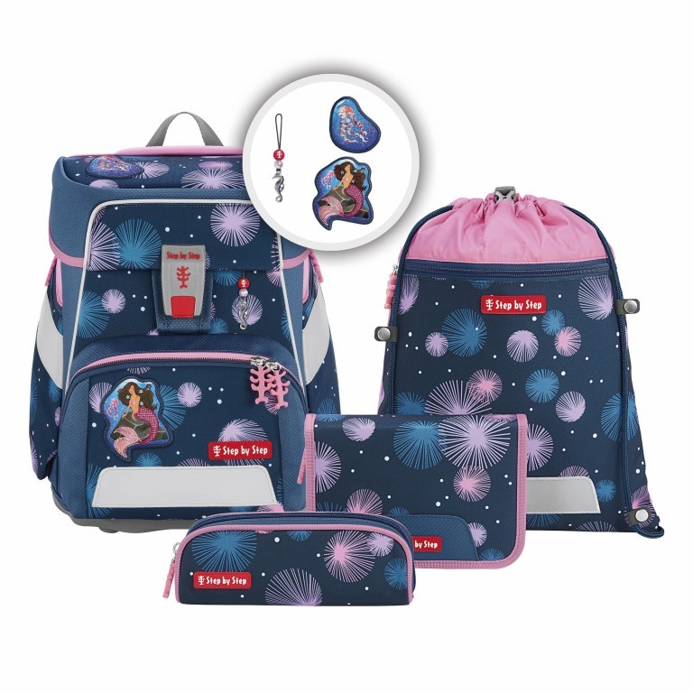 Schulranzen Space Set 5-teilig Mermaid Delia, Farbe: blau/petrol, Marke: Step by Step, EAN: 4047443524928, Abmessungen in cm: 28x37x20, Bild 1 von 14