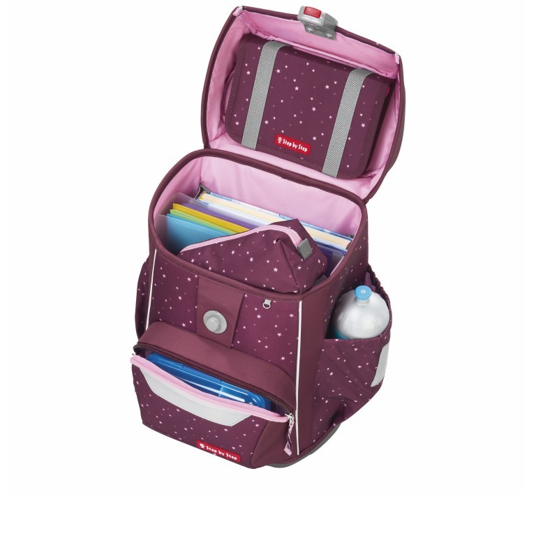 Schulranzen Basis Set 4-teilig Berry Stars, Farbe: rot/weinrot, Marke: Step by Step, EAN: 4047443527271, Abmessungen in cm: 28x41x20, Bild 6 von 13