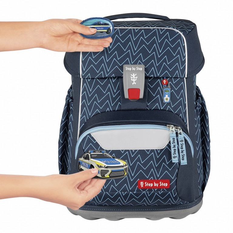 Schulranzen Basis Set 4-teilig Blue Lines, Farbe: blau/petrol, Marke: Step by Step, EAN: 4047443527295, Abmessungen in cm: 28x41x20, Bild 2 von 13