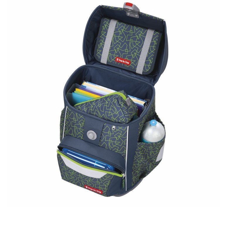 Schulranzen Basis Set 4-teilig Green Geometric, Farbe: grün/oliv, Marke: Step by Step, EAN: 4047443527301, Abmessungen in cm: 28x41x20, Bild 6 von 13