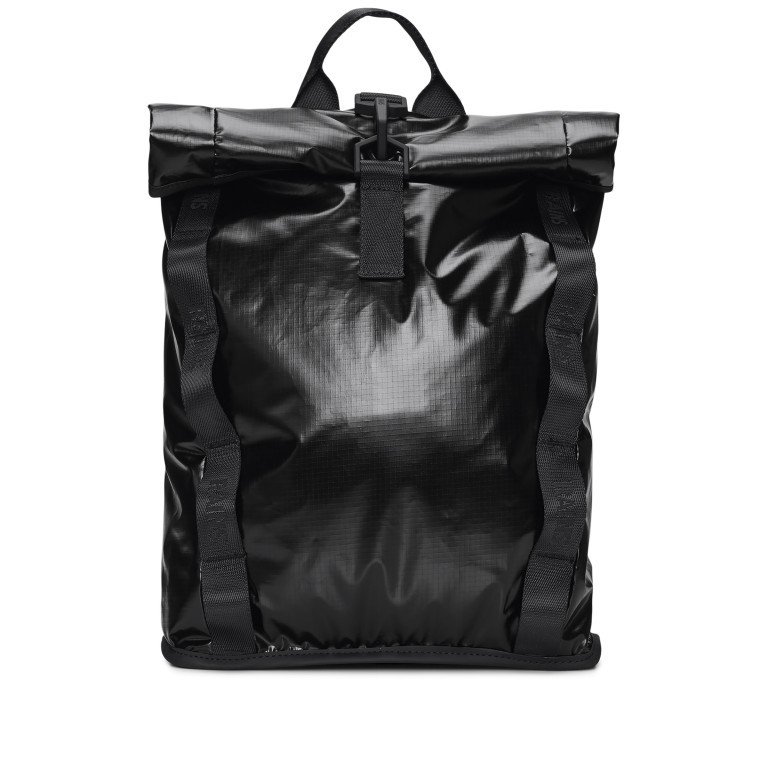Rucksack Sibu Rolltop Mini mit Laptopfach 13 Zoll Black, Farbe: schwarz, Marke: Rains, EAN: 5711747572587, Abmessungen in cm: 27x39x10, Bild 1 von 5