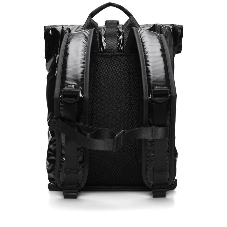 Rucksack Sibu Rolltop Mini mit Laptopfach 13 Zoll Black, Farbe: schwarz, Marke: Rains, EAN: 5711747572587, Abmessungen in cm: 27x39x10, Bild 2 von 5