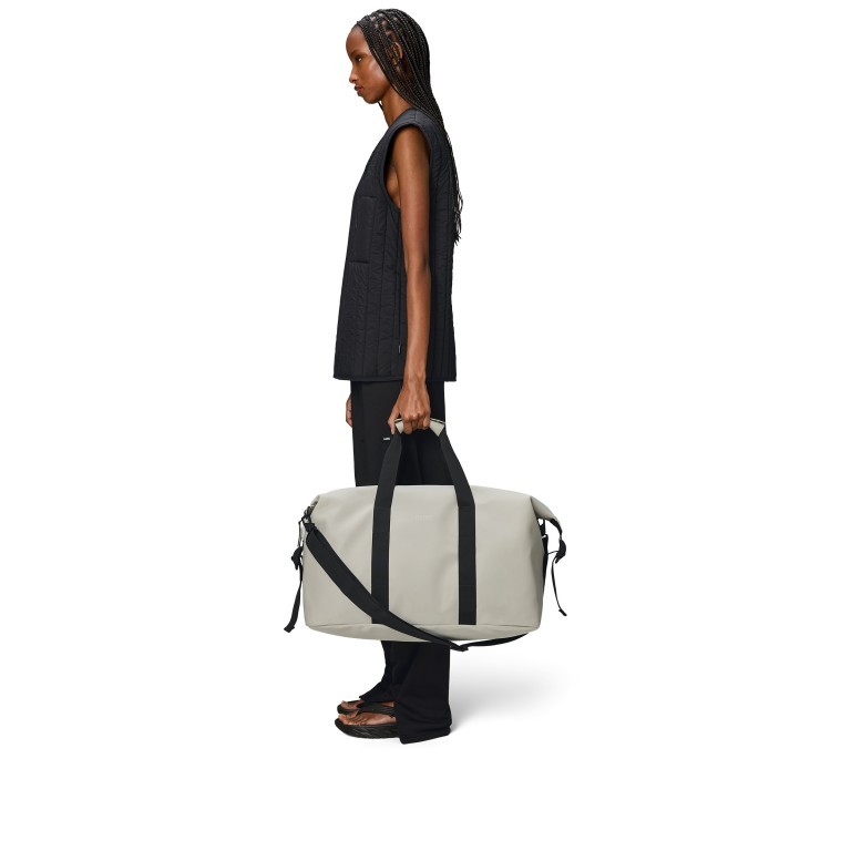 Reisetasche Hilo Weekend Bag Matrix, Farbe: beige, Marke: Rains, EAN: 5711747603816, Abmessungen in cm: 52x27x26, Bild 4 von 5
