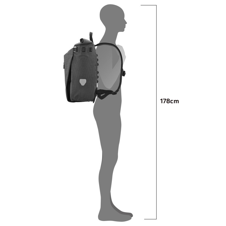 Fahrradtasche / Rucksack Vario Urban Volumen 20 Liter Pepper, Farbe: grau, Marke: Ortlieb, EAN: 4013051059916, Abmessungen in cm: 31x45x18, Bild 8 von 12