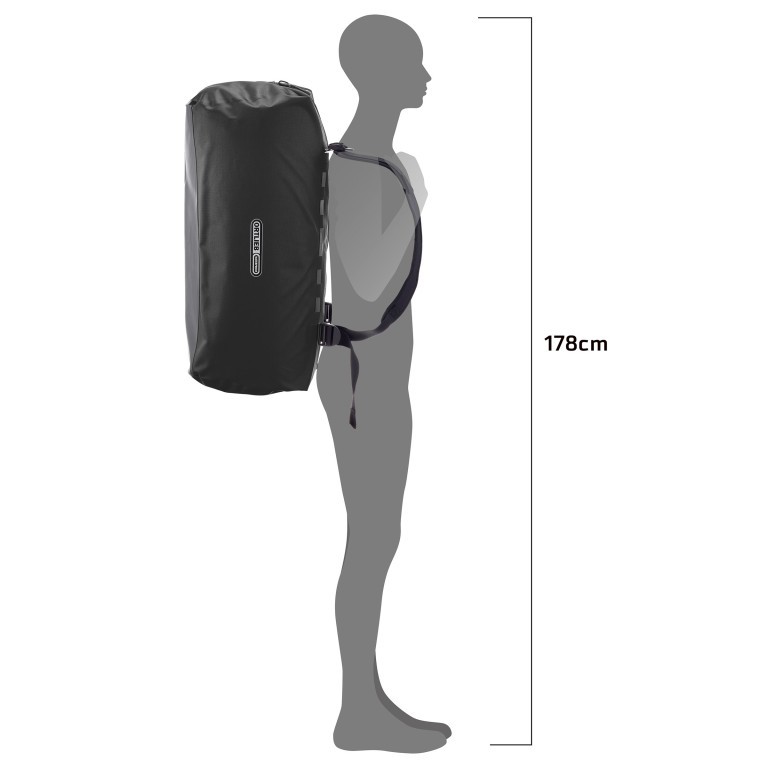 Reisetasche Duffle Lite auch als Rucksack nutzbar Volumen 60 Liter Black, Farbe: schwarz, Marke: Ortlieb, EAN: 4013051059886, Abmessungen in cm: 28x29x35, Bild 6 von 11