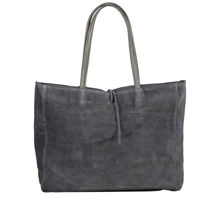 Shopper Velours Grau, Farbe: grau, Marke: Hausfelder Manufaktur, EAN: 4065646023123, Abmessungen in cm: 36x30x12, Bild 3 von 5