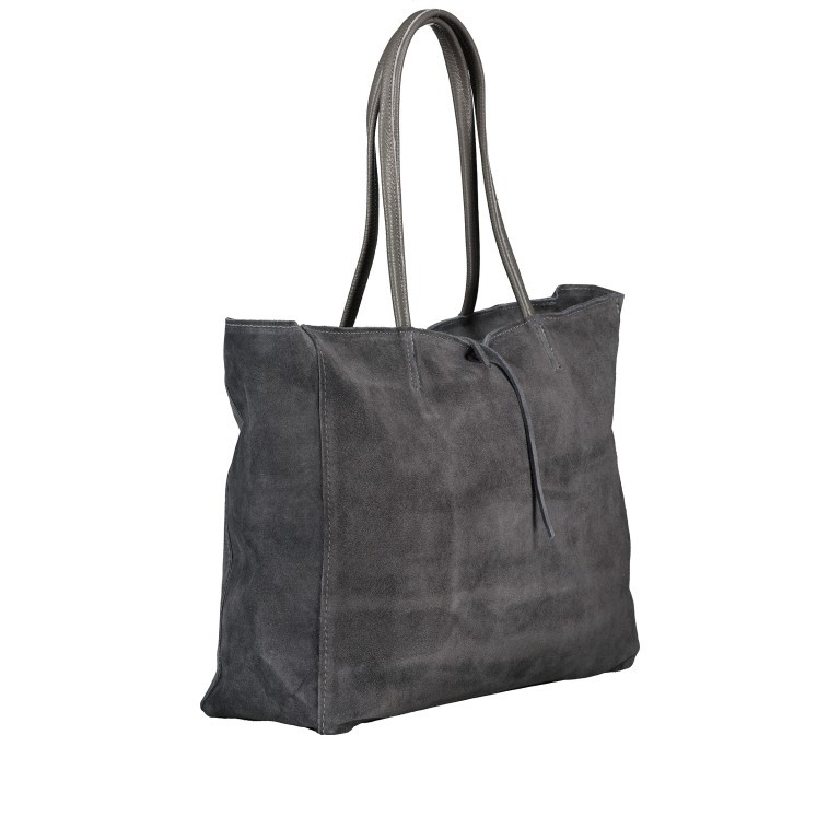 Shopper Velours Grau, Farbe: grau, Marke: Hausfelder Manufaktur, EAN: 4065646023123, Abmessungen in cm: 36x30x12, Bild 2 von 5