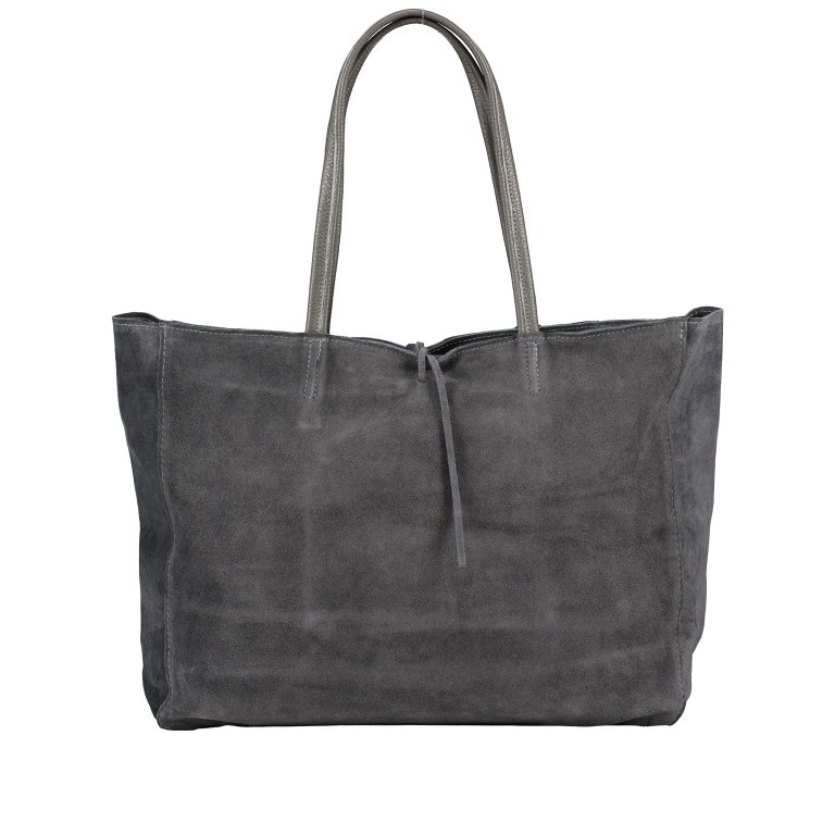 Shopper Velours Grau, Farbe: grau, Marke: Hausfelder Manufaktur, EAN: 4065646023123, Abmessungen in cm: 36x30x12, Bild 1 von 5