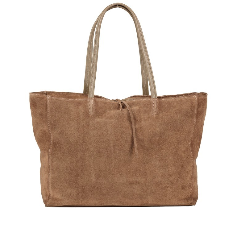 Shopper Velours Taupe, Farbe: taupe/khaki, Marke: Hausfelder Manufaktur, EAN: 4065646023147, Abmessungen in cm: 36x30x12, Bild 3 von 5