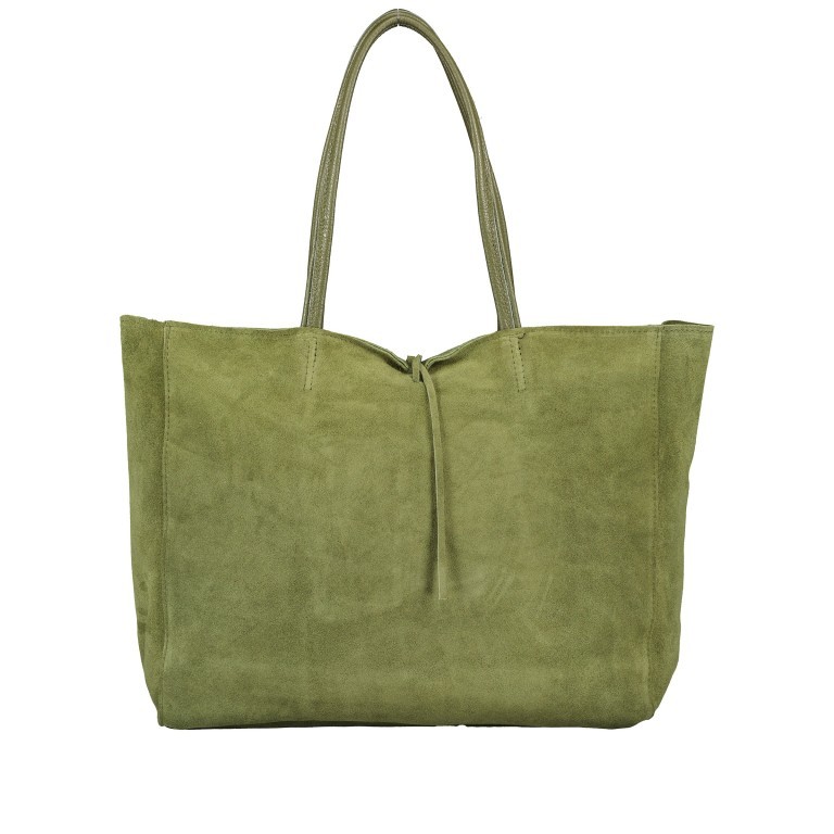 Shopper Velours Oliv, Farbe: grün/oliv, Marke: Hausfelder Manufaktur, EAN: 4065646023154, Abmessungen in cm: 36x30x12, Bild 1 von 5