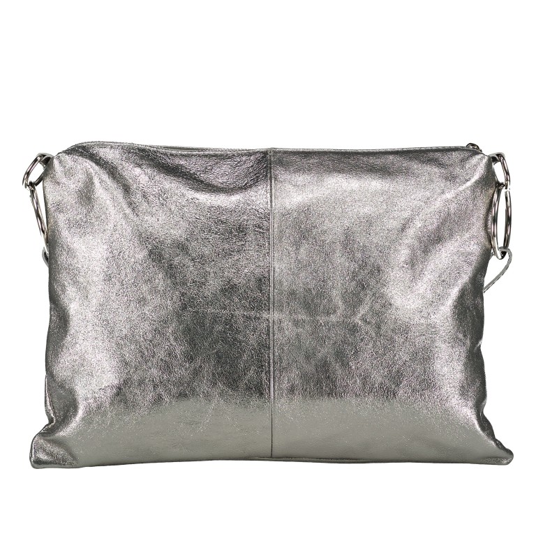 Umhängetasche Metallic Grau, Farbe: grau, Marke: Hausfelder Manufaktur, EAN: 4065646023208, Abmessungen in cm: 35x25x1, Bild 3 von 8