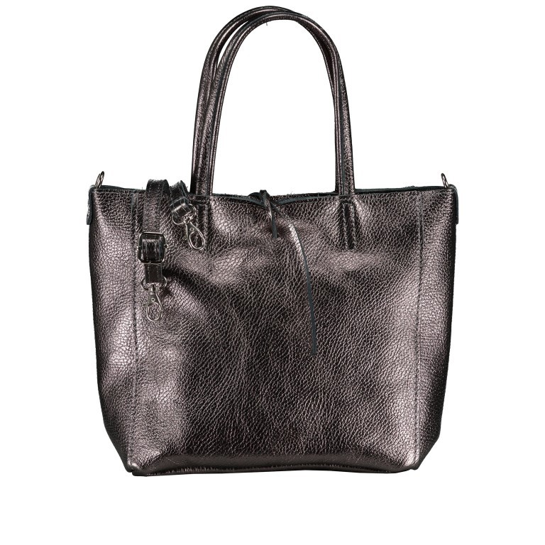 Handtasche Metallic Anthra, Farbe: anthrazit, Marke: Hausfelder Manufaktur, EAN: 4065646023253, Abmessungen in cm: 23x22.5x8.5, Bild 1 von 8