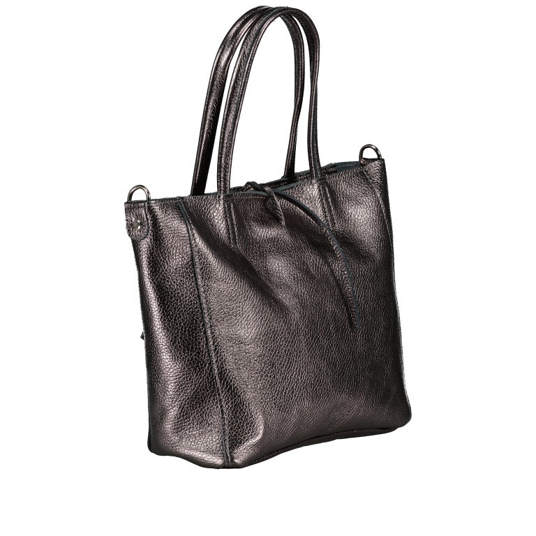 Handtasche Metallic Anthra, Farbe: anthrazit, Marke: Hausfelder Manufaktur, EAN: 4065646023253, Abmessungen in cm: 23x22.5x8.5, Bild 2 von 8