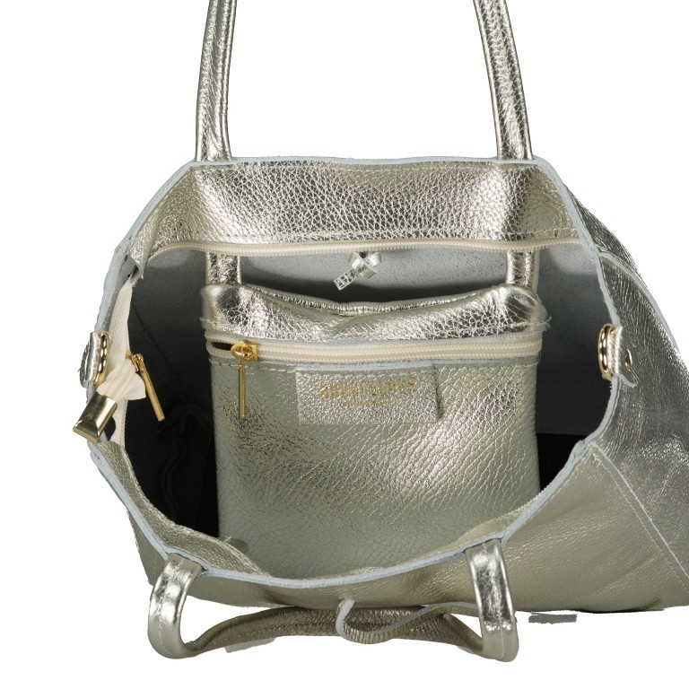 Handtasche Metallic Gold, Farbe: metallic, Marke: Hausfelder Manufaktur, EAN: 4065646023260, Abmessungen in cm: 23x22.5x8.5, Bild 8 von 8