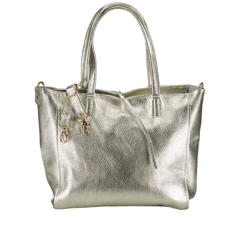 Handtasche Metallic Gold, Farbe: metallic, Marke: Hausfelder Manufaktur, EAN: 4065646023260, Abmessungen in cm: 23x22.5x8.5, Bild 1 von 8