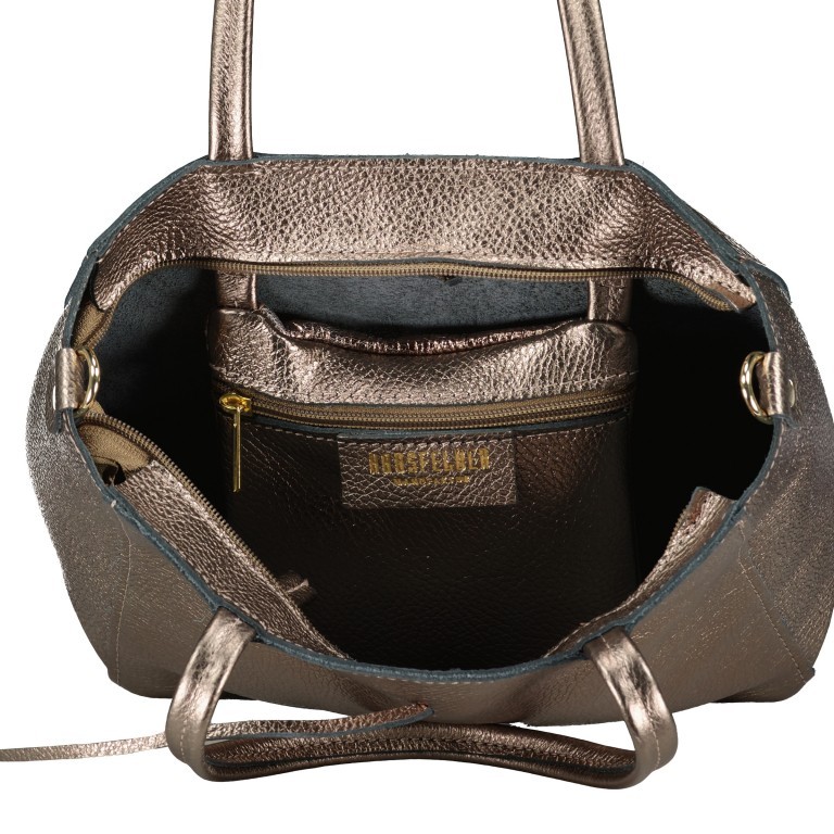 Handtasche Metallic Bronze, Farbe: metallic, Marke: Hausfelder Manufaktur, EAN: 4065646023277, Abmessungen in cm: 23x22.5x8.5, Bild 8 von 8