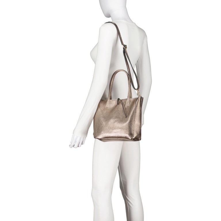 Handtasche Metallic Bronze, Farbe: metallic, Marke: Hausfelder Manufaktur, EAN: 4065646023277, Abmessungen in cm: 23x22.5x8.5, Bild 6 von 8
