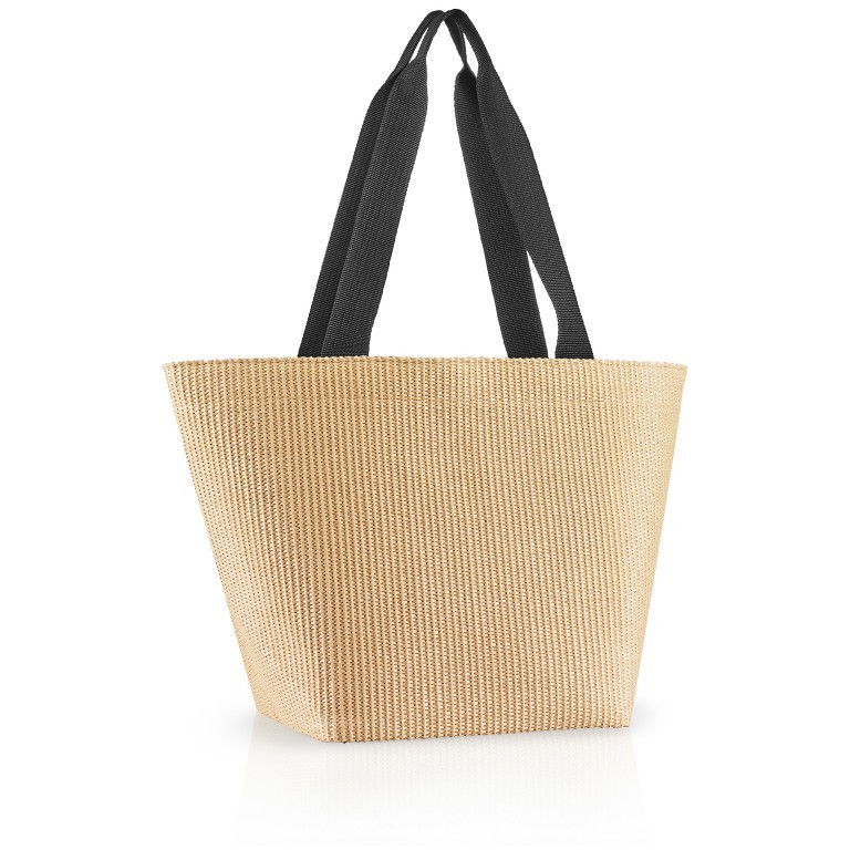 Shopper M Raffia Black, Farbe: cognac, Marke: Reisenthel, EAN: 4012013742286, Abmessungen in cm: 51x30.5x26, Bild 2 von 3