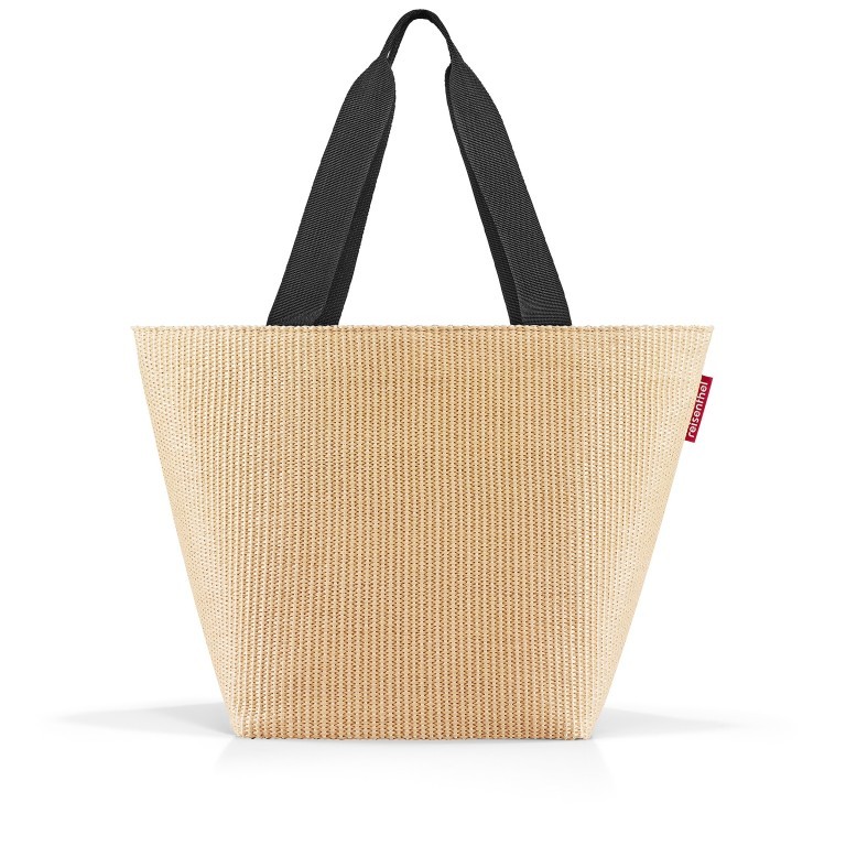 Shopper M Raffia Black, Farbe: cognac, Marke: Reisenthel, EAN: 4012013742286, Abmessungen in cm: 51x30.5x26, Bild 1 von 3
