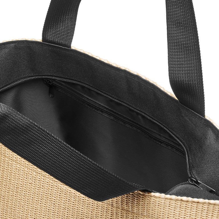 Shopper M Raffia Black, Farbe: cognac, Marke: Reisenthel, EAN: 4012013742286, Abmessungen in cm: 51x30.5x26, Bild 3 von 3