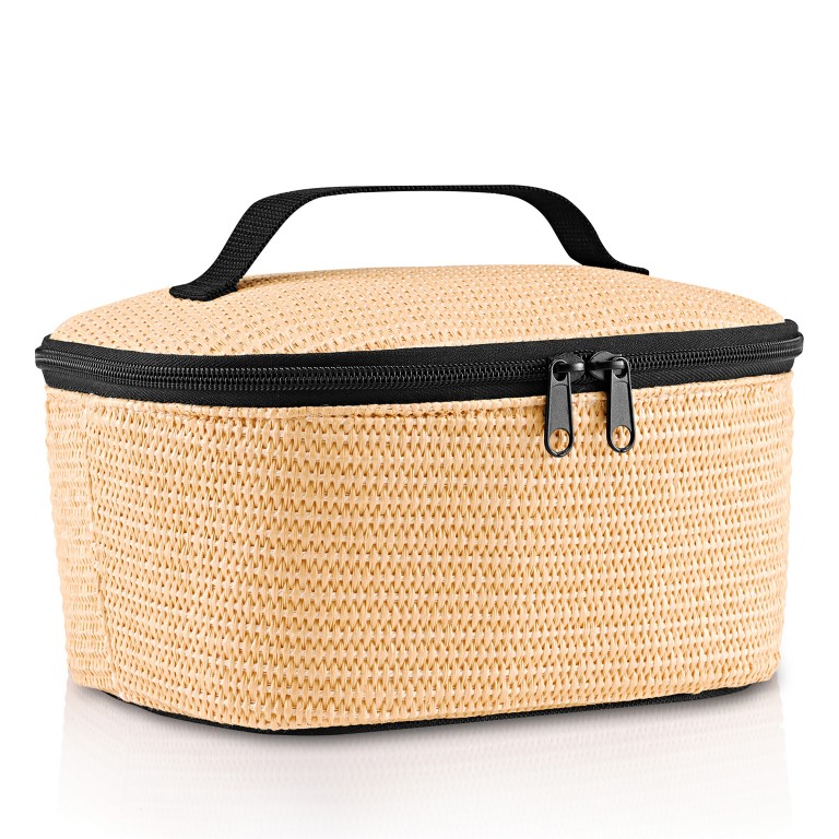 Kühltasche Coolerbag S Pocket Raffia Black, Farbe: cognac, Marke: Reisenthel, EAN: 4012013742309, Abmessungen in cm: 22.5x12x18.5, Bild 2 von 3