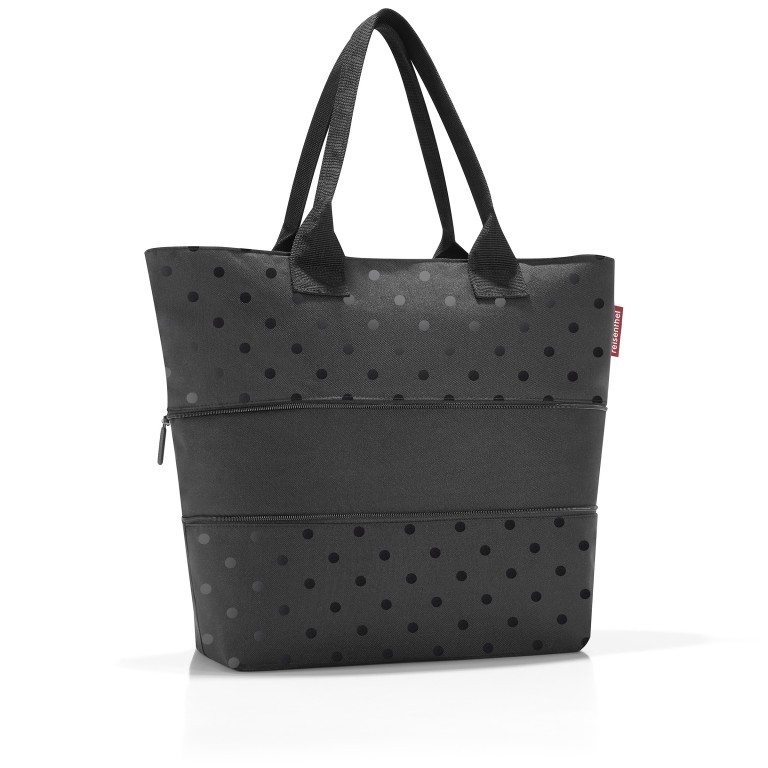 Shopper E1 erweiterbar Glossy Dots Black, Farbe: schwarz, Marke: Reisenthel, EAN: 4012013741661, Abmessungen in cm: 50x26.5x15.5, Bild 2 von 3
