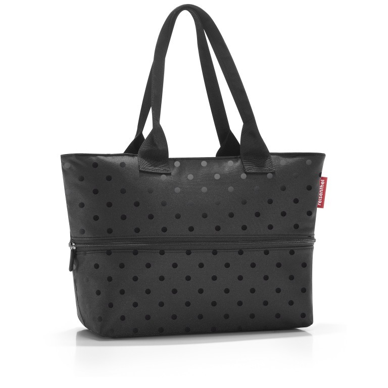 Shopper E1 erweiterbar Glossy Dots Black, Farbe: schwarz, Marke: Reisenthel, EAN: 4012013741661, Abmessungen in cm: 50x26.5x15.5, Bild 1 von 3