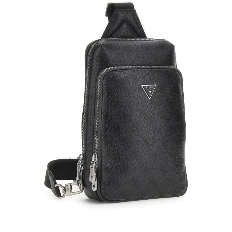 Umhängetasche Milano Slingbag 4g-logo Black, Farbe: schwarz, Marke: Guess, EAN: 7620837299052, Abmessungen in cm: 18.5x27.5x6.5, Bild 2 von 5