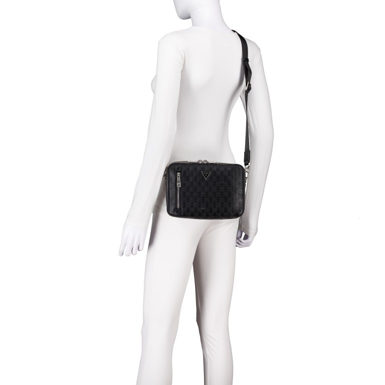 Handgelenktasche Tech Pouch Black, Farbe: schwarz, Marke: Guess, EAN: 7620837299618, Abmessungen in cm: 23x16x6, Bild 6 von 8