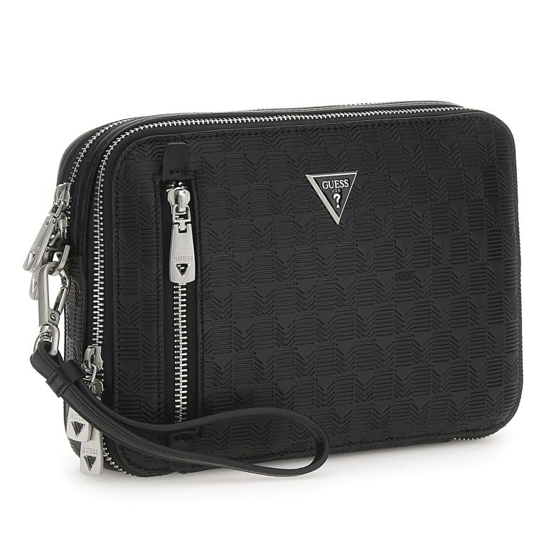 Handgelenktasche Tech Pouch Black, Farbe: schwarz, Marke: Guess, EAN: 7620837299618, Abmessungen in cm: 23x16x6, Bild 2 von 8