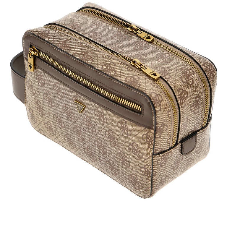 Kulturbeutel Losanna 4G-Logo Beige Brown, Farbe: cognac, Marke: Guess, EAN: 7620837300383, Abmessungen in cm: 22x15x11, Bild 3 von 3