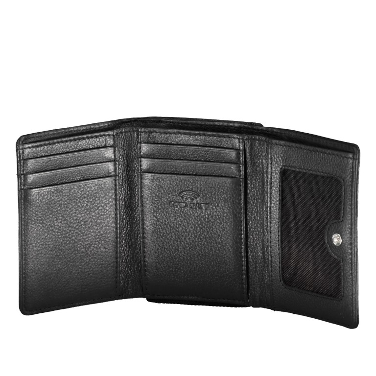 Geldbörse Luise 454 mit RFID-Schutz Schwarz, Farbe: schwarz, Marke: Flanigan, EAN: 4066727006196, Abmessungen in cm: 11x8.5x4, Bild 4 von 5