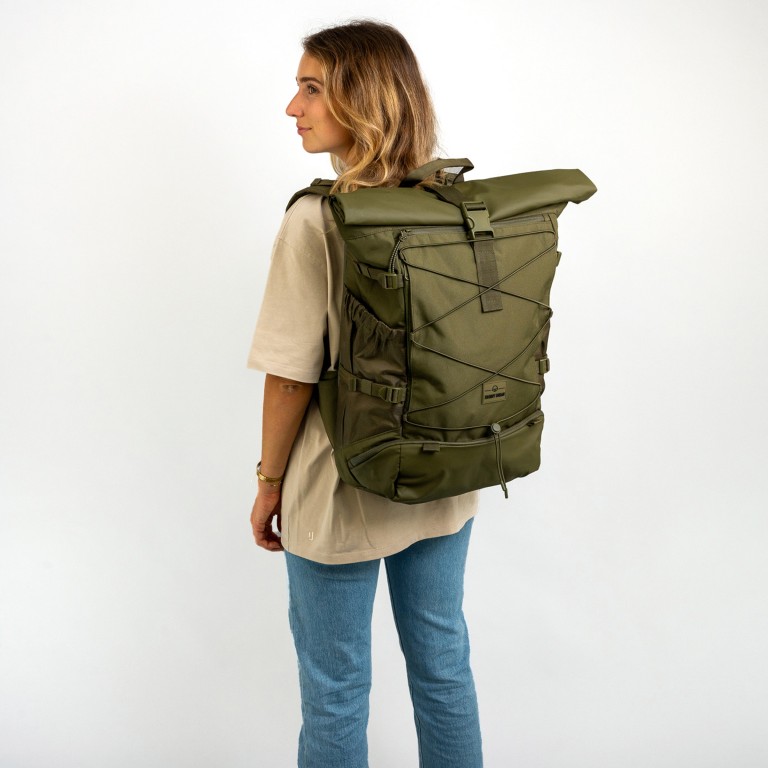Rucksack Eco Series Allen Large Travel erweiterbar Oliv, Farbe: grün/oliv, Marke: Johnny Urban, EAN: 4260759421136, Abmessungen in cm: 31x50x18, Bild 6 von 17